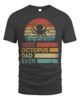 Retro Vintage Best Octopus Dad Ever Shirts Animals Lover T-Shirt