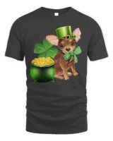Funny Chihuahua Dog Shamrock Irish St Patrick Day Pullover Hoodie