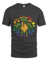 Rainbow Flag Turtle Gay Pride Ally LGBTQ LGBT Men Women