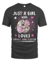 Book Reader Just A Girl Who Loves Books And Sloths funny Silhouette Flower Gifts539 Reading Library