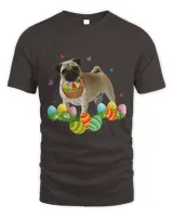 Happy Easter Cute Dog Pug Eggs Basket Funny Gift