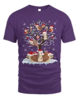 Funny Hedgehogs Santa Hat Christmas Tree Ornament Decor