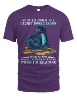Funny My Spirit Animal Is A Grumpy Book Dragon Who Slaps