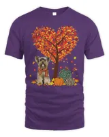 Yorkies Leaf Fall Yorkshire Terrier Dog Lover Thanksgiving T-Shirt
