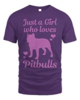 Womens Just A Girl Who Loves Pitbulls Pitbull Mom Dog Mama Gift