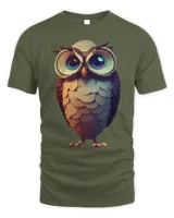Wise Old Owl With Cute Large Eye Cute Owl Cartoon