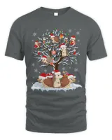 Funny Hedgehogs Santa Hat Christmas Tree Ornament Decor