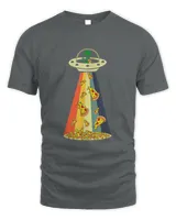 Funny Pizza UFO Alien Eating Pizza a UFO Extraterrestrial