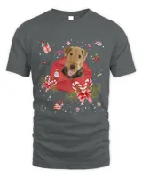 Airedale Terrier Dog In Christmas Card Ornament Pajama Xmas441