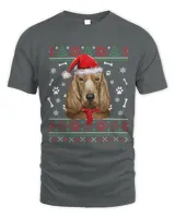 Ugly Sweater Christmas Cocker Spaniel Santa Hat Pajama Xmas