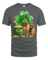 Womens Bloodhound Dog Shamrock St Patricks Day Dog Irish Gift V-Neck T-Shirt