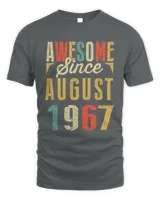 Retro Vintage Awesome Since AUGUST 1967 Birthday T-Shirt