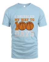 100 Days Of School Survivor T-ShirtI Dribbled My Way To 100 Days Basketball 100th Day Of School T-Shirt_by Laelia Keelin_ copy