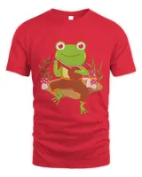 Frogs Cute Cottagecore Aesthetic Frog Playing Banjo on Mushroom 1