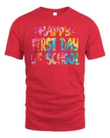 Happy First Day Of School Teachers Back To School Tie Dye T-Shirt