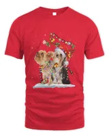Yorkshire Terrier Santa Xmas Merry Christmas Light Sweatshirt