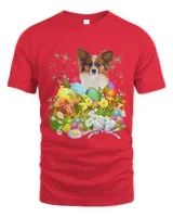 Papillon Bunny Dog With Easter Eggs Basket Cool
