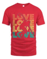 Retro Bowling Love Word Theme Graphic Design Bowler