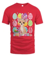 Cute Chihuahua Easter Bunny Ear Colorful Easter Egg Basket