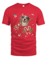 Aussie Dog In Christmas Card Ornament Pajama Xmas408