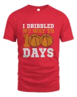 100 Days Of School Survivor T-ShirtI Dribbled My Way To 100 Days Basketball 100th Day Of School T-Shirt_by Laelia Keelin_ copy