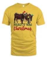 Official Herd It Was Christmas Cute Christmas Cows Sweatshirt