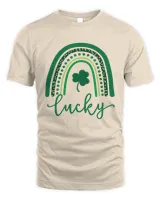Lucky  Rainbow Shamrock St Patricks Day T-shirt_754