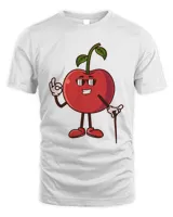 Cute cherry fruit character with eye glass  T-Shirt