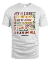 Apple Cider Pumpkins Bonfires Flannel Cozy Hayrides Shirt