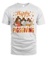 Happy Pigsgiving Cute Thanksgiving Guinea Pig Pilgrim Hat T-Shirt