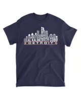 Detroit Tigers Basetball MLB Legends Detroit City Skyline