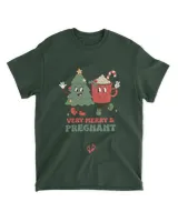 Very Merry and Pregnant - Pregnancy Announcement Retro Style Sweatshirt