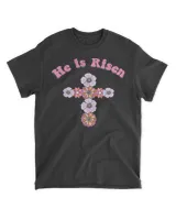 Happy Easter He Is Risen Floral Easter Christian Shirt