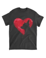Chihuahua Heart silhouette Valentine's Day Dog Lover Gift Long Sleeve T-Shirt