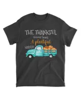 The thankful receiver bears a plentiful harvest pumpkin