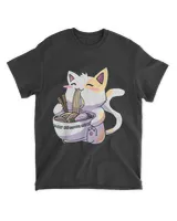 Ramen T Shirt Cat Tshirt Kawaii Anime Tee Japanese