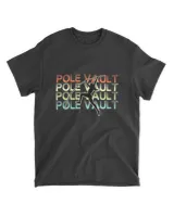 Womens Pole Vault   Retro Colors Vintage Look Girl Pole Vaulting