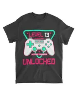 RD Official Teenager Level 13 Unlocked 13Th Birthday Gamer Boys Shirt1