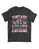 RD 81 Year Old Made In Vintage 1941 81st Birthday Gifts Women Shirt