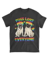Pugs Love Everyone Gay Funny LGBTQ Lesbian Trans Rainbow