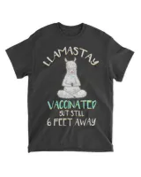 Vaccine Vaccinated Llama Llamastay Yoga Joke Humor Funny