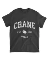 Crane Texas TX Vintage Athletic Sports Design
