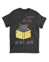 Librarian Cat with Book 2Reading Books is my Job