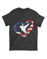 Hummingbird American Flag Heart USA 4th Of July