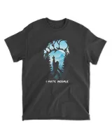 Bigfoot T-Shirt I Hate People Bigfoot Camping Watercolor T-Shirt