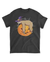 Halloween Sloth Boys Girls Kids Pumpkin Sleeping Sloth Shirt