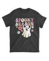 funny halloween Groovy Ghost Spooky Season vintage T-Shirt