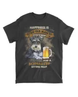 Schnauzer Sitting Near Old Man Gift For You T-Shirt