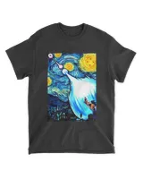 Starry Night Van Gogh Goku Vs Vegeta Dragon Ball Z shirt