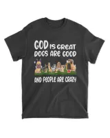 Women's GOD Is Great Dogs Are Good People Are Crazy Women Raglan HOD310323A9